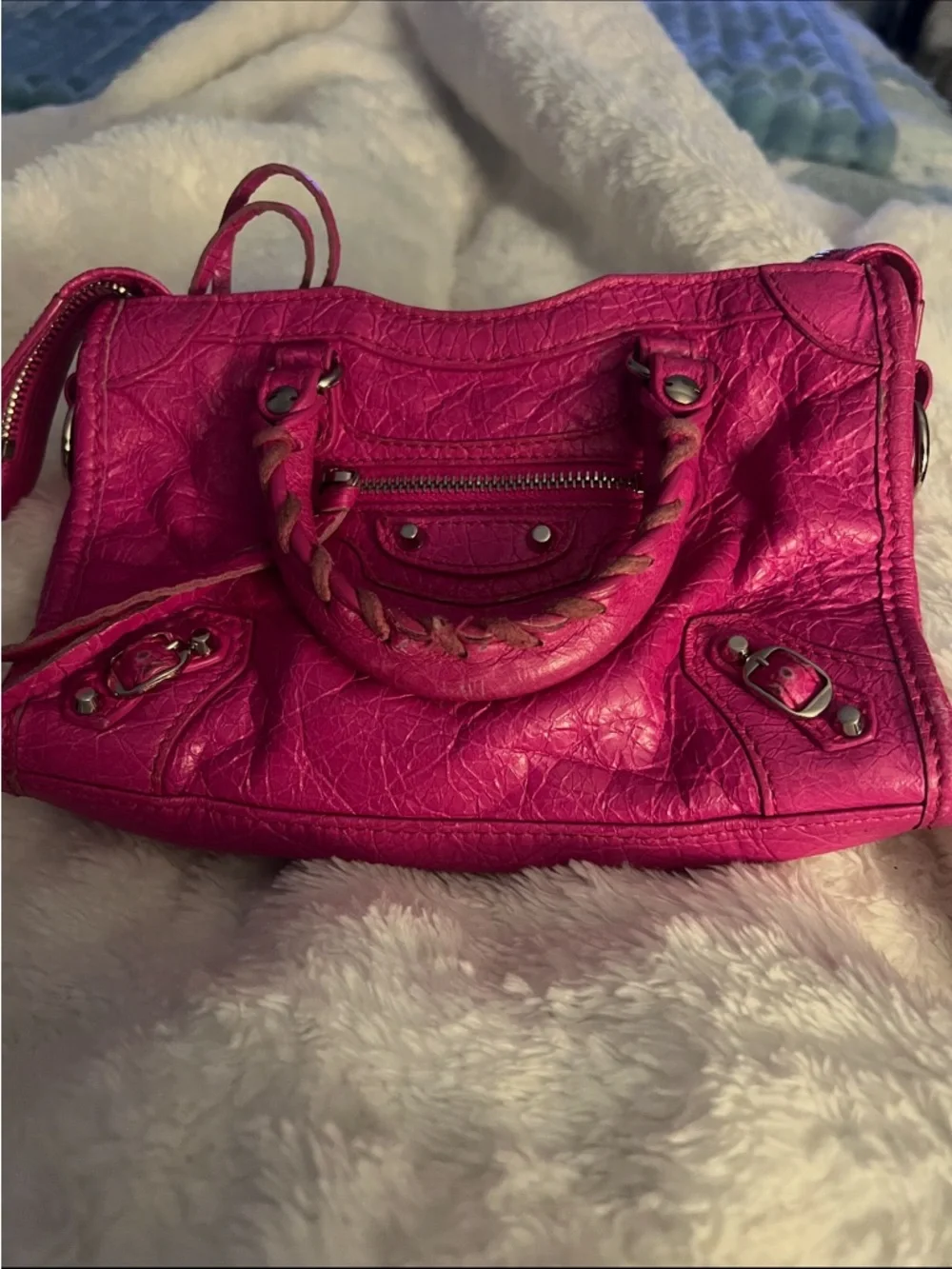 Mini le City balenciaga bag in Hot Pink Leather Handbag - Picture 2 of 4